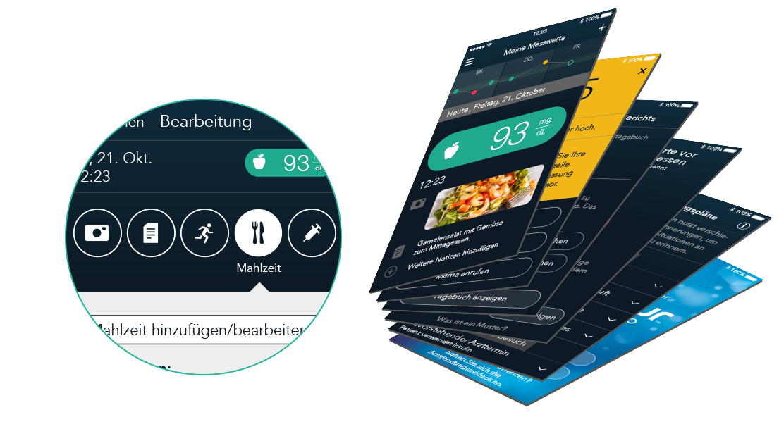 Zusatzinfos zum Messwert auf dem Smartphone speichern.