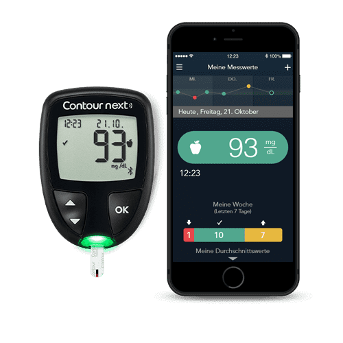 CONTOUR NEXT Messgerät mit CONTOUR DIABETES app